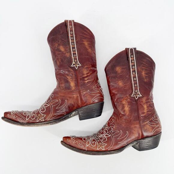 Old Gringo Cognac Milagros Cross Crystal Embellished Western Cowgirl Boot size 8 - Picture 4 of 10